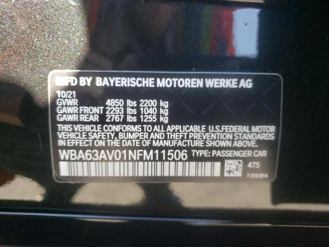 WBA63AV01NFM11506 BMW 4 Series 430I GRAN 10