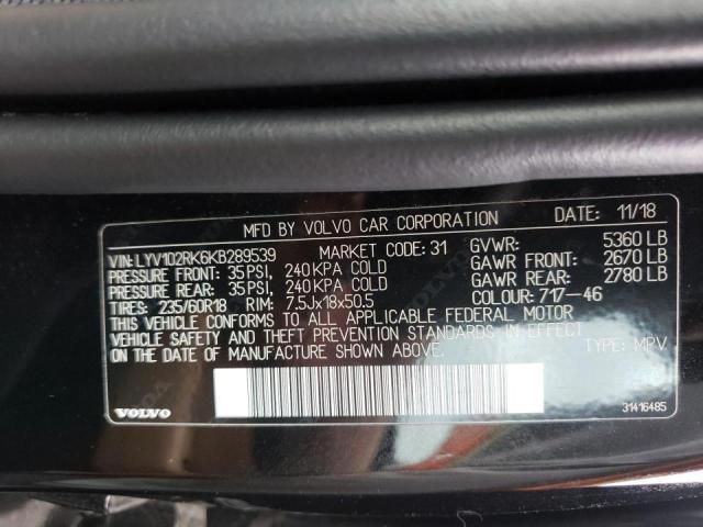 2019 VOLVO XC60 T5 LYV102RK6KB289539