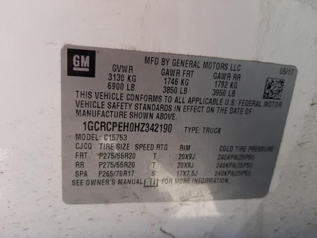 2017 CHEVROLET SILVRDO LT 1GCRCPEH0HZ342190
