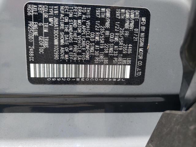 2021 NISSAN ROGUE PLAT JN8AT3DC0MW102990