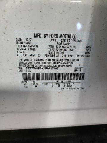 2022 FORD MAVERICK X 3FTTW8F9XNRA27407
