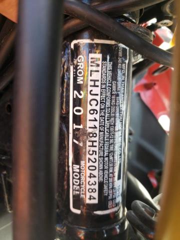 2017 HONDA GROM 125 MLHJC6118H5204384