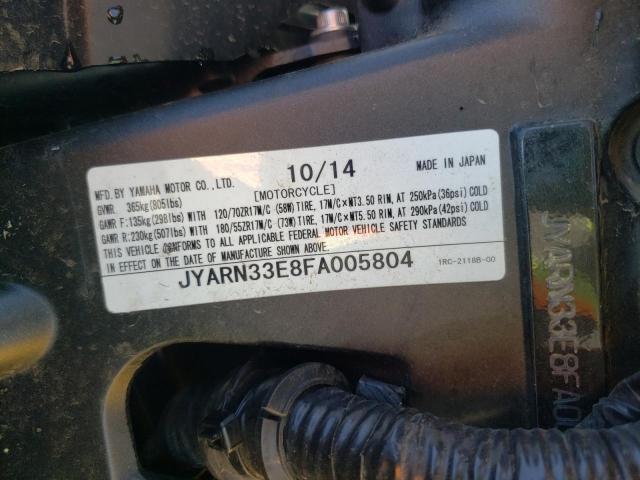 2015 YAMAHA FZ09 JYARN33E8FA005804