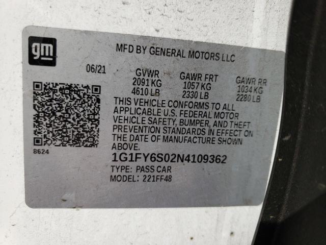 2022 CHEVROLET BOLT EUV L 1G1FY6S02N4109362