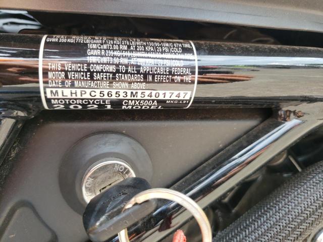 2021 HONDA CMX500 A MLHPC5653M5401747