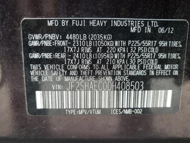 JF2SHAEC0DH408503 Subaru Forester Limited