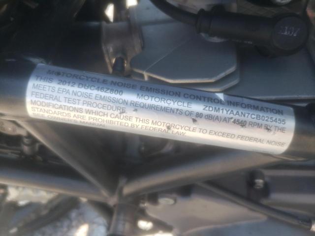 2012 DUCATI HYPERMOTAR ZDM1YAAN7CB025455