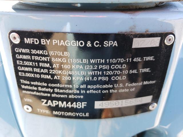 2009 VESPA LX 150 ZAPM448F495015654