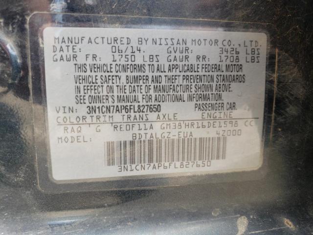 2015 NISSAN VERSA S/S - 3N1CN7AP6FL827650