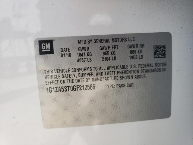 2016 CHEVROLET MALIBU L 1G1ZA5ST0GF212566
