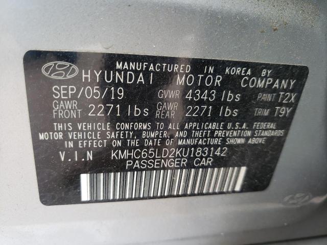 2019 HYUNDAI IONIQ KMHC65LD2KU183142