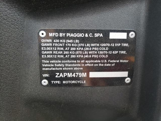 2007 PIAGGIO MP3 ZAPM479M975002278