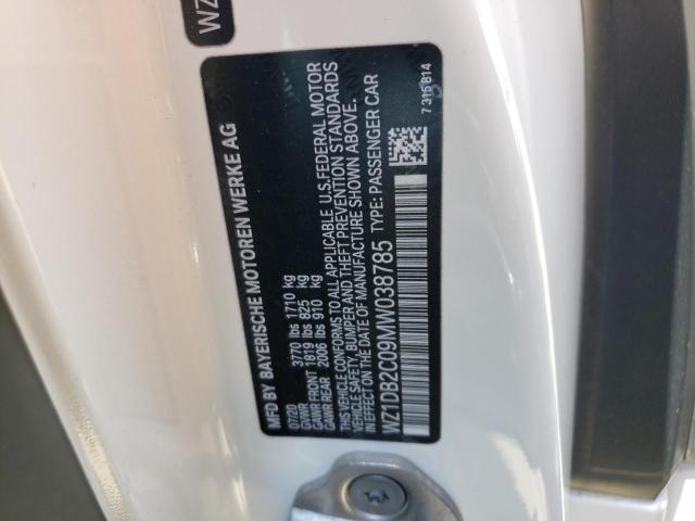 2021 TOYOTA SUPRA WZ1DB2C09MW038785
