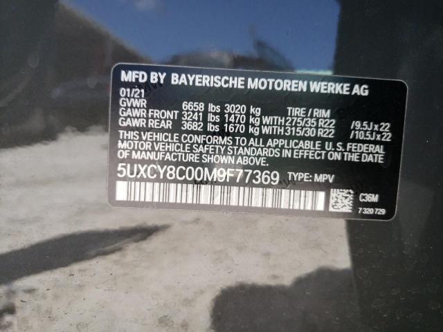 2021 BMW X6 M50I 5UXCY8C00M9F77369