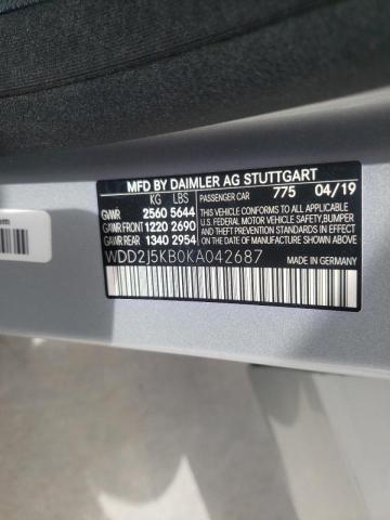 2019 MERCEDES-BENZ CLS 450 4M WDD2J5KB0KA042687