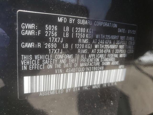 2022 SUBARU OUTBACK WI 4S4BTGUD1N3190348