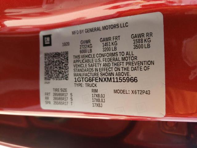 2021 GMC CANYON AT4 1GTG6FENXM1155966