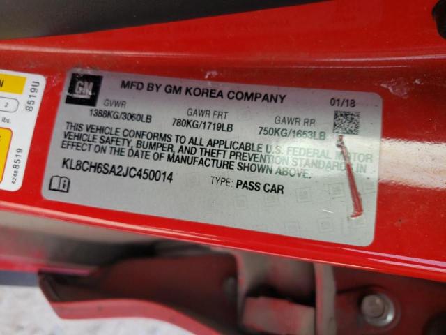 2018 CHEVROLET SPARK ACTI KL8CH6SA2JC450014