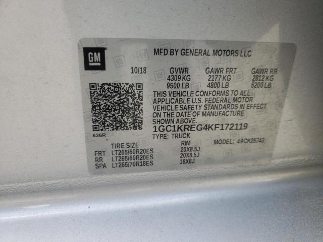 2019 CHEVROLET 2500 HD 1GC1KREG4KF172119