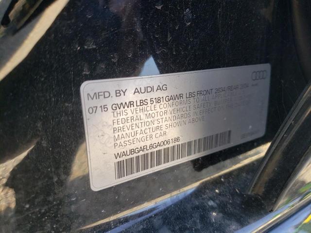 2016 AUDI S4 WAUBGAFL6GA006186