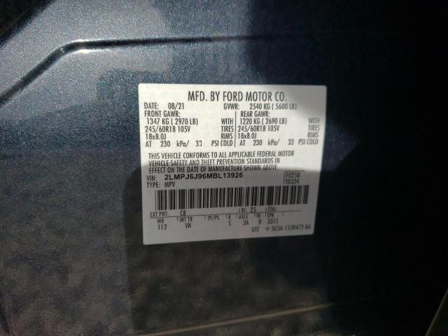 2021 LINCOLN NAUTILUS 2LMPJ6J96MBL13926