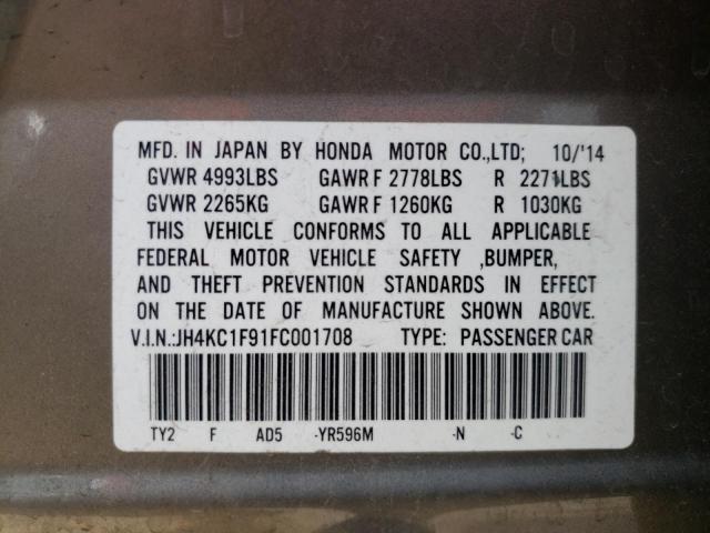 2015 ACURA RLX ADVANC JH4KC1F91FC001708
