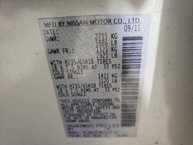 2015 NISSAN PATHFINDER - 5N1AR2MM1FC705122