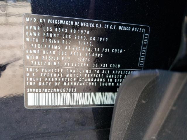 2022 VOLKSWAGEN TAOS S 3VVDX7B22NM057813