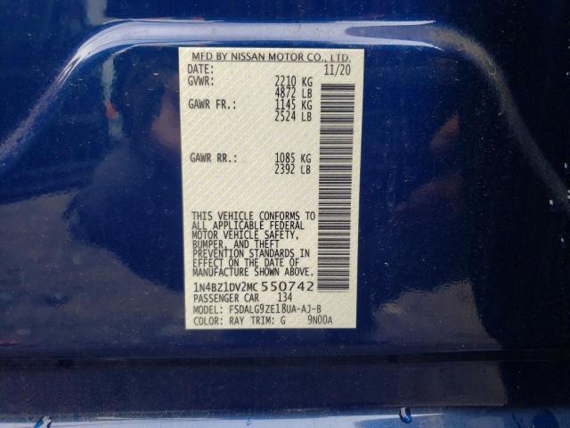 2021 NISSAN LEAF SL PL 1N4BZ1DV2MC550742