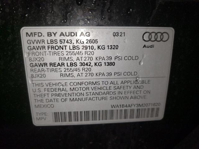 2021 AUDI SQ5 PREMIU WA1B4AFY3M2071620