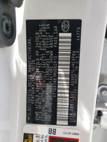 2021 TOYOTA AVALON LIM 4T1DA1AB1MU002810