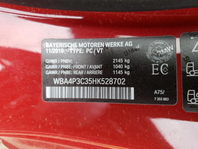 2017 BMW 440XI WBA4P3C35HK528702