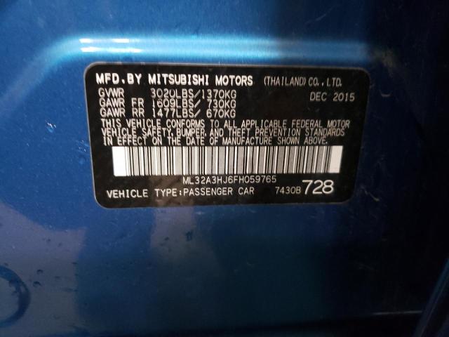 2015 MITSUBISHI MIRAGE DE ML32A3HJ6FH059765
