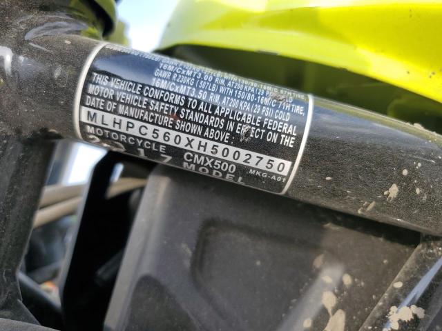 2017 HONDA CMX500 MLHPC560XH5002750
