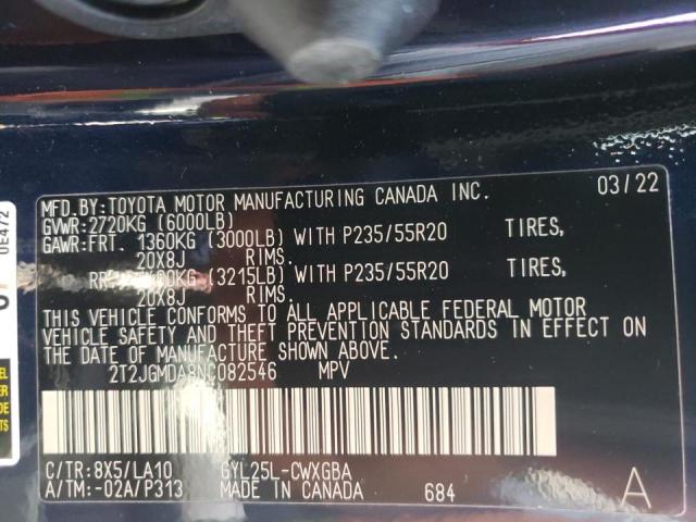 2022 LEXUS RX 450H 2T2JGMDA8NC082546