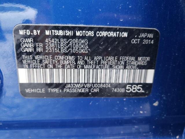 2015 MITSUBISHI LANCER EVO JA32W5FV8FU008404