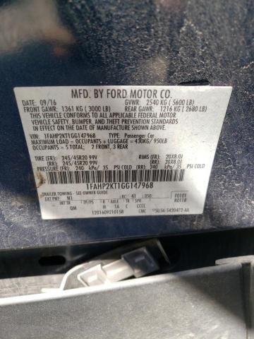1FAHP2KT1GG147968 FORD TAURUS 2016