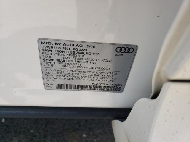 2016 AUDI Q3 WA1EFCFS4GR022324