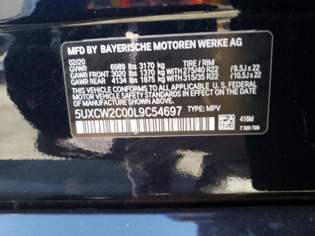 VIN 5UXCW2C00L9C54697 2020 BMW X7, Xdrive40I no.10