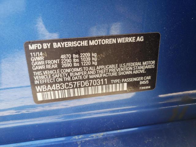 2015 BMW 435 XI GRA WBA4B3C57FD670311