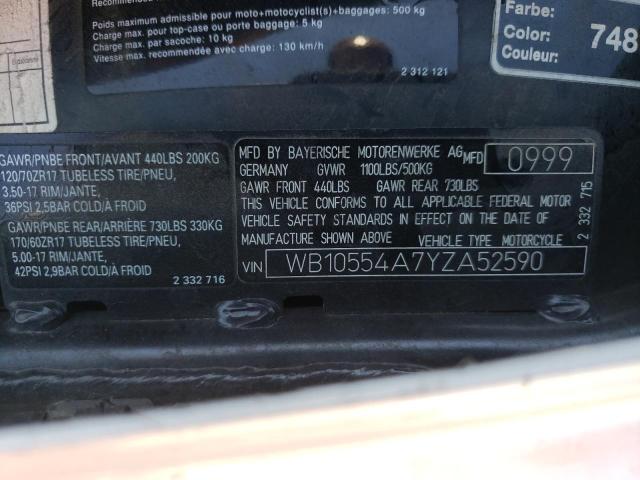 2000 BMW K1200 RS WB10554A7YZA52590