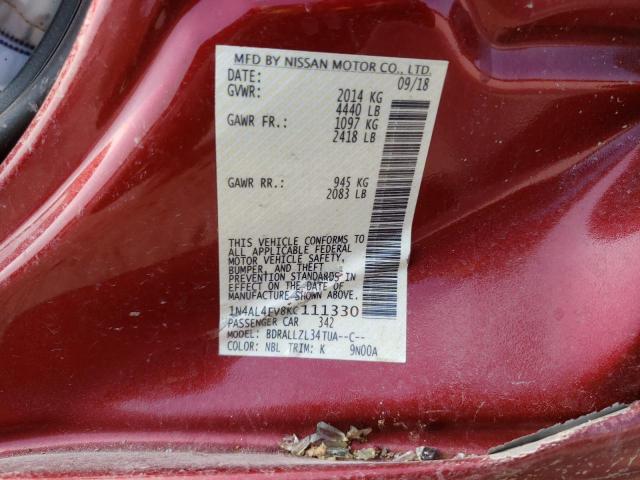 2019 NISSAN ALTIMA EDI 1N4AL4FV8KC111330