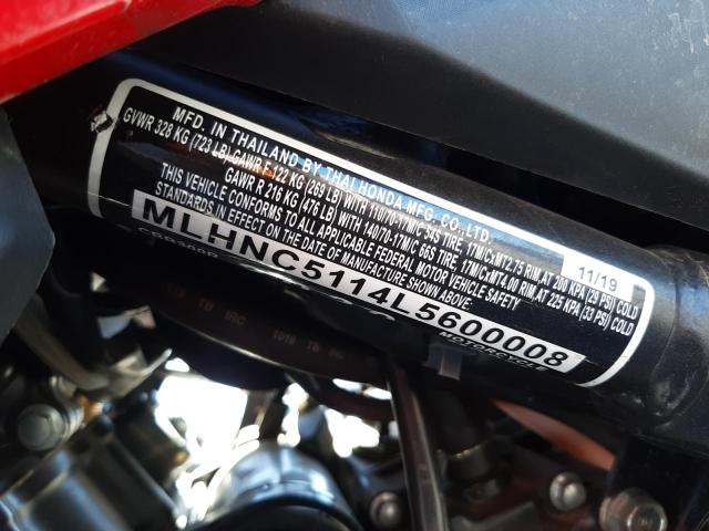 2020 HONDA CBR300 R MLHNC5114L5600008