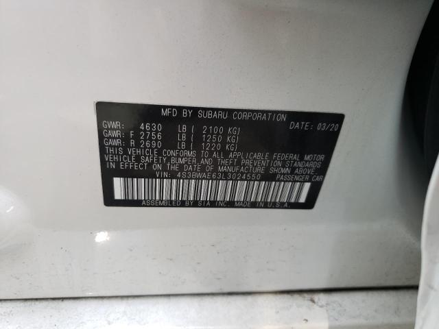2020 SUBARU LEGACY PRE 4S3BWAE63L3024550