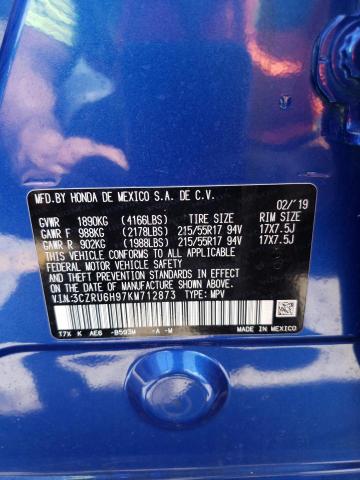 2019 HONDA HR-V TOURI 3CZRU6H97KM712873