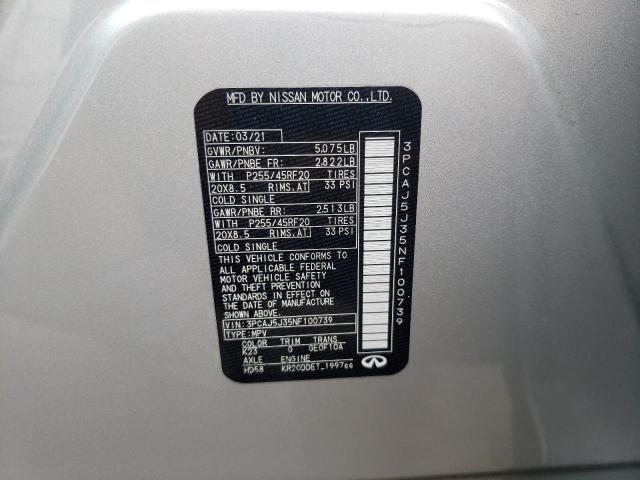 2022 INFINITI QX55 LUXE 3PCAJ5J35NF100739