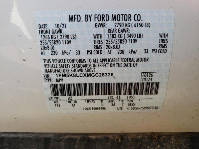 2021 FORD EXPLORER K 1FM5K8LCXMGC28326