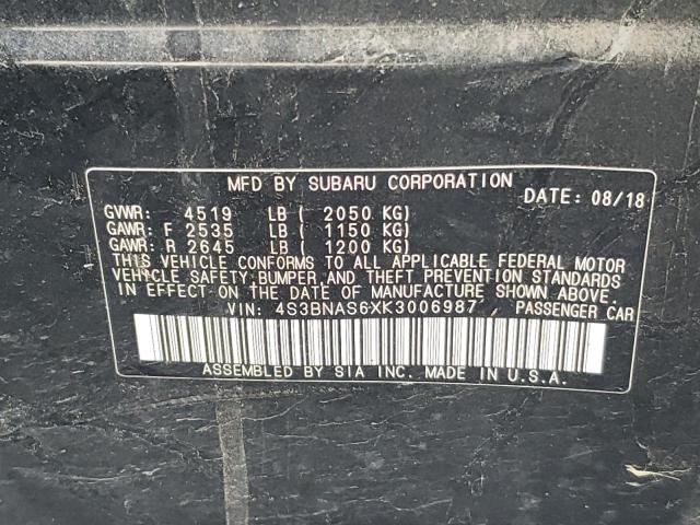 2019 SUBARU LEGACY SPO 4S3BNAS6XK3006987