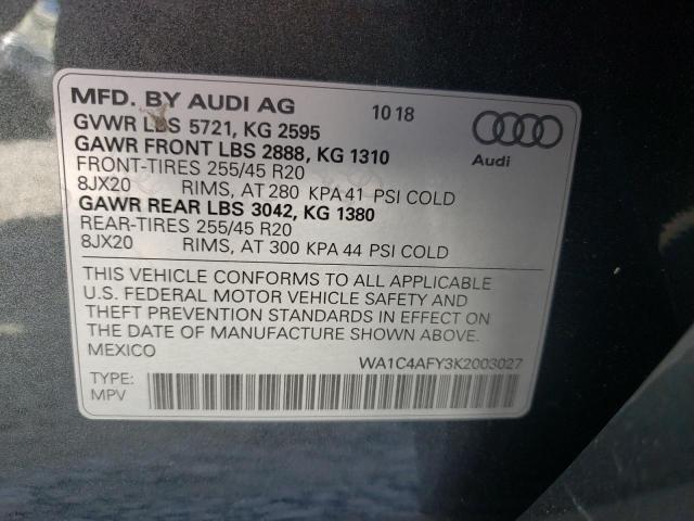 2019 AUDI SQ5 PRESTI WA1C4AFY3K2003027