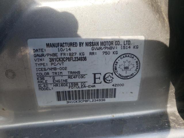 2015 NISSAN MICRA 3N1CK3CP8FL234936